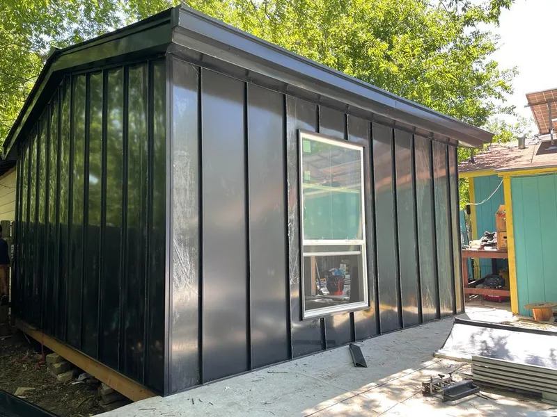 Black standing seam metal wall panels for Metal Roof Installation in Mount Rainier